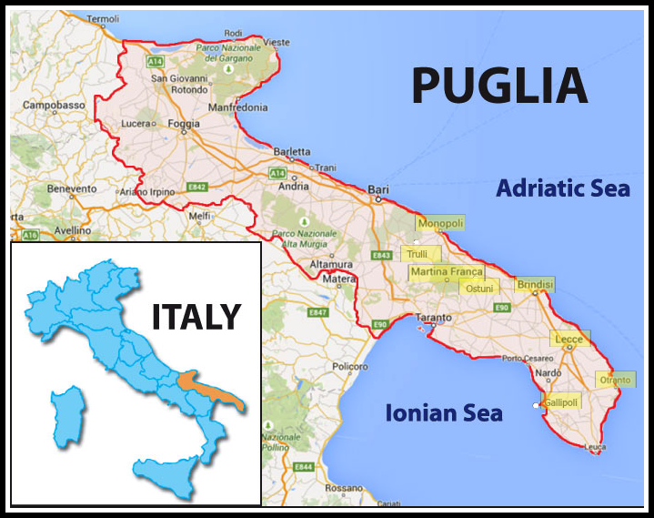 Puglia Map | WOW! Travel Small Group Travel